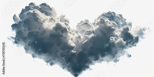 A cloud shaped like a heart in the sky. Perfect for expressing love and romance. photo