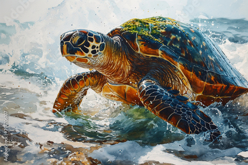 painting of a turtle © Angah
