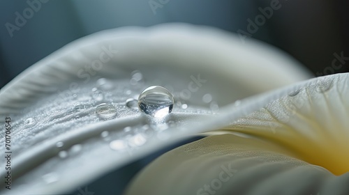 Macro delicate surface of wet white flower