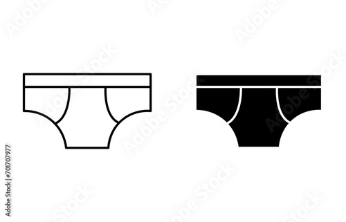 Mens Brief boxer flat line icon set. man undergarment nicker panty Thin line illustration vector
