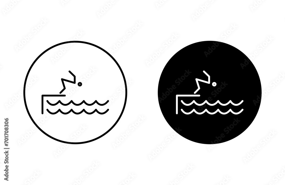 swimmer jumping in pool outline icon collection or set. man swim dive training Thin vector line art
swimmer jumping in pool outline icon collection or set. man swim dive training Thin vector line art