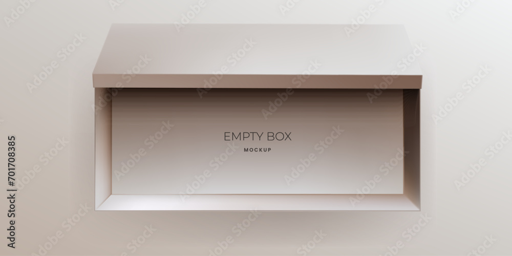 An elegant open shoe box mockup, showcasing a luxury product. The realistic 3D vector design, with a blank template, is perfect for brand presentation and corporate packaging. Not AI. An elegant open shoe box mockup, showcasing a luxury product. The realistic 3D vector design, with a blank template, is perfect for brand presentation and corporate packaging. Not AI.