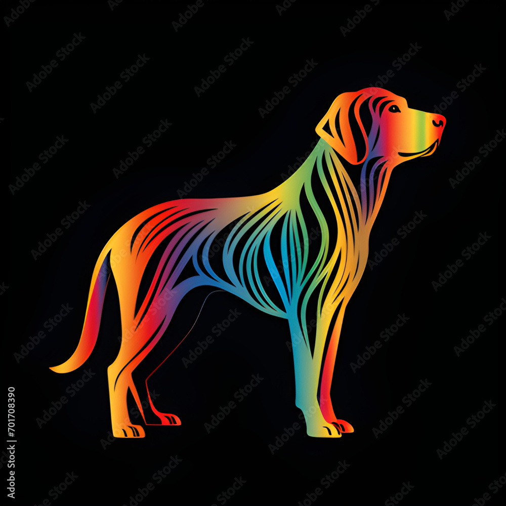 cat vector silhouette rainbow black background cat vector silhouette rainbow black background