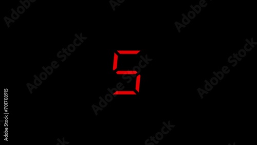 10 seconds countdown timer animated on a black background. photo