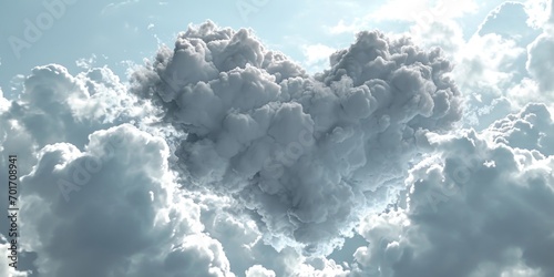 A beautiful heart-shaped cloud formation in the sky. Perfect for romantic or love-themed projects