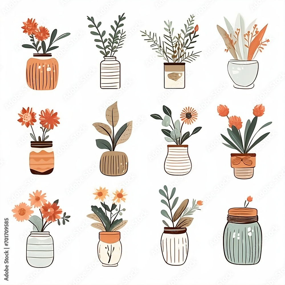 set of flowers set of flowers