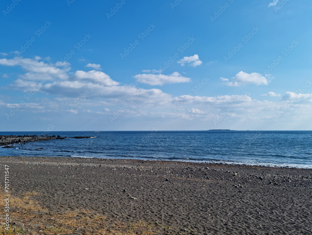 Soesokkak Beach has black sand.
Soesokkak Beach has black sand.