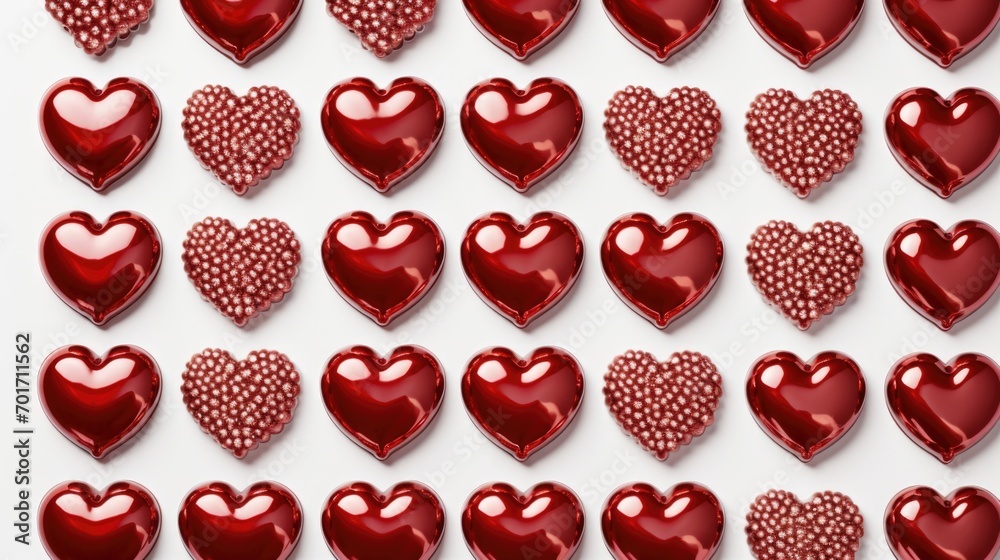 plusieurs coeur aligné en fond avec une couleur rouge brillante plusieurs coeur aligné en fond avec une couleur rouge brillante