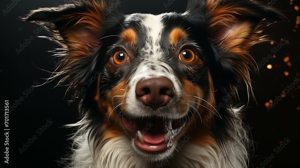 Dog with happy emotions. AI generate illustration
