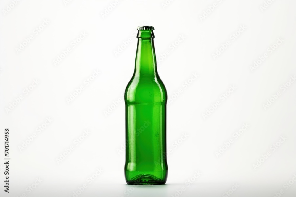 Bottle with cold green beer on white background. Saint Patrick's Day Bottle with cold green beer on white background. Saint Patrick's Day