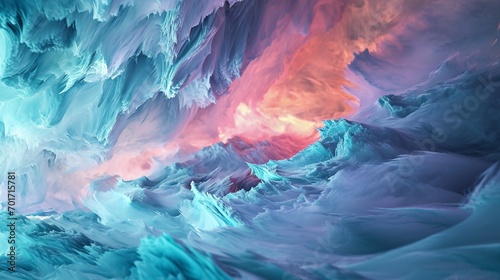 fusion of pastel colors, forming a virtual aurora that inspires tranquility and deep reflection,