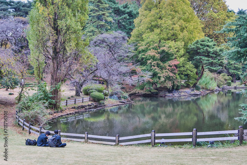 taking a rest in National garden, Tokyo