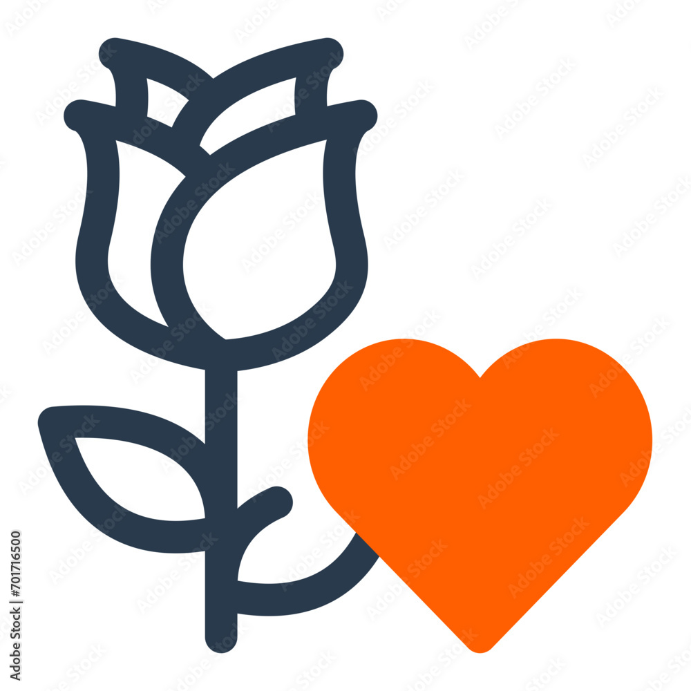 Love and Rose Icon for Romantic Florals Love and Rose Icon for Romantic Florals