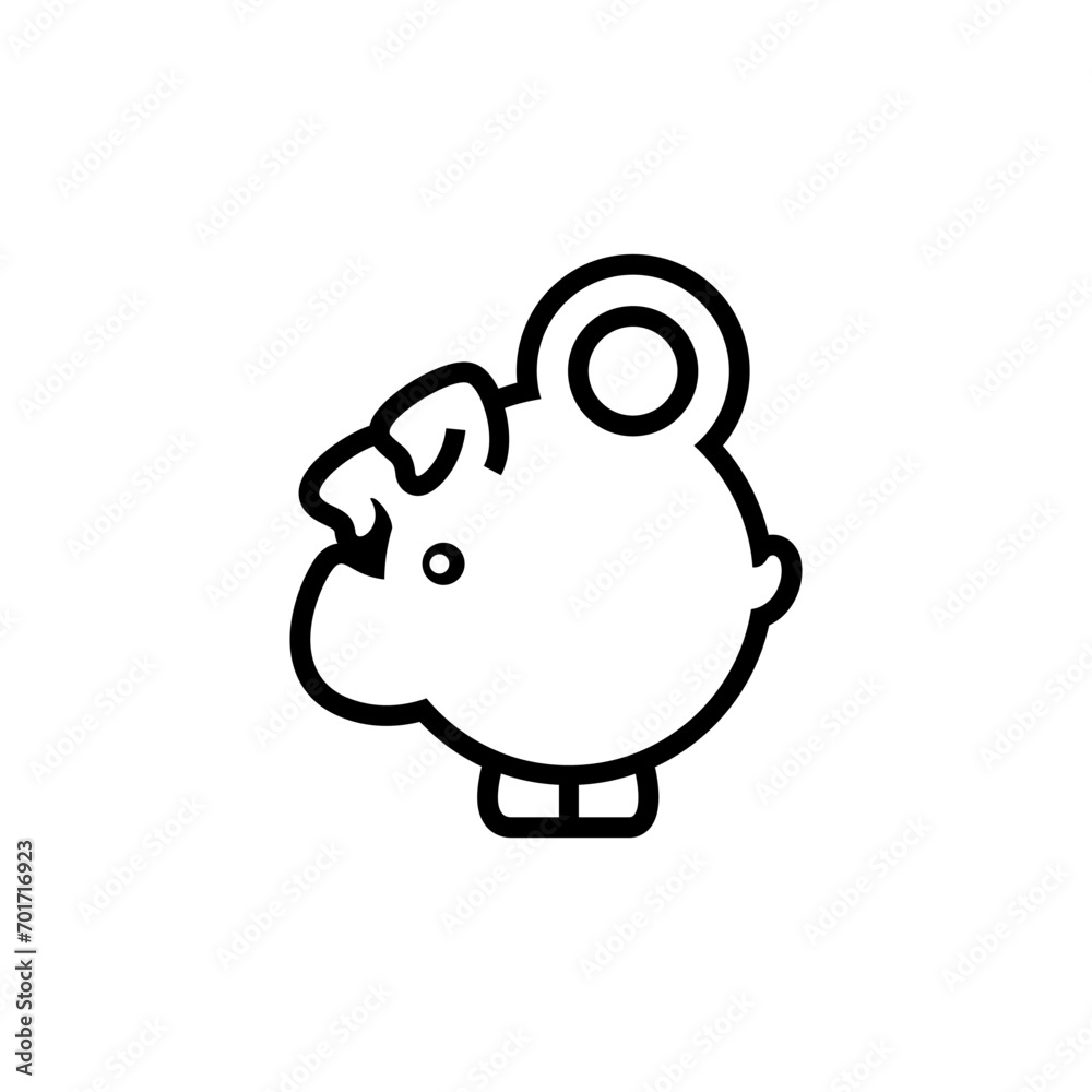 piggy bank icon with coin symbol, made in line style. piggy bank icon with coin symbol, made in line style.