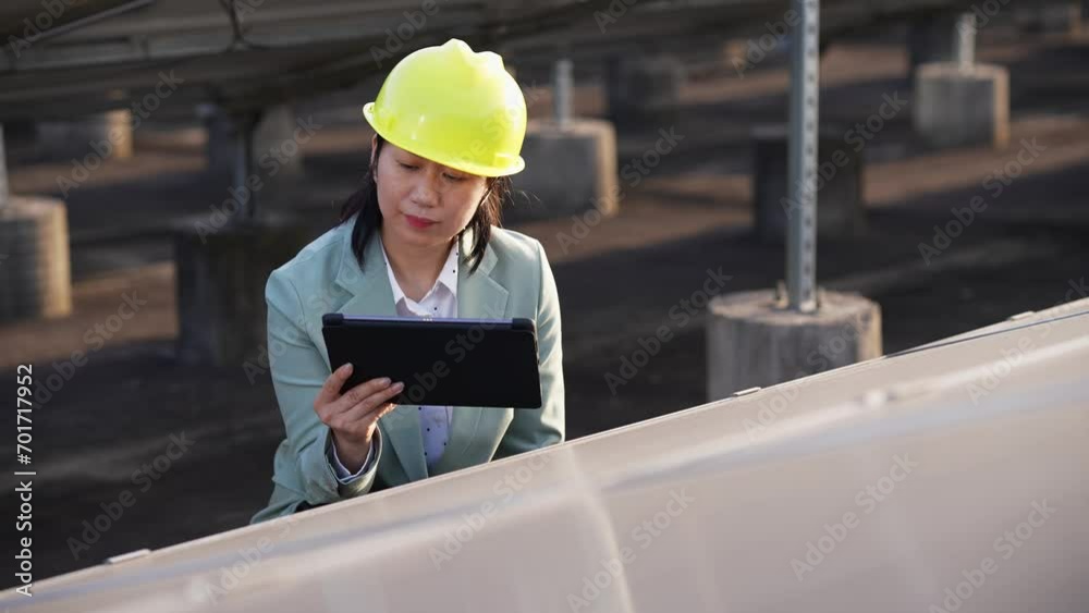 female engineer works with tablet female engineer works with tablet