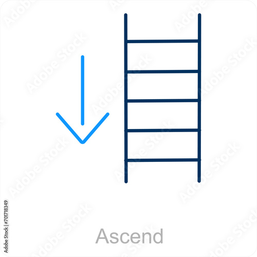 Ascend and way icon concept