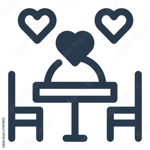 Romantic Dinner Icon for Intimate Meals