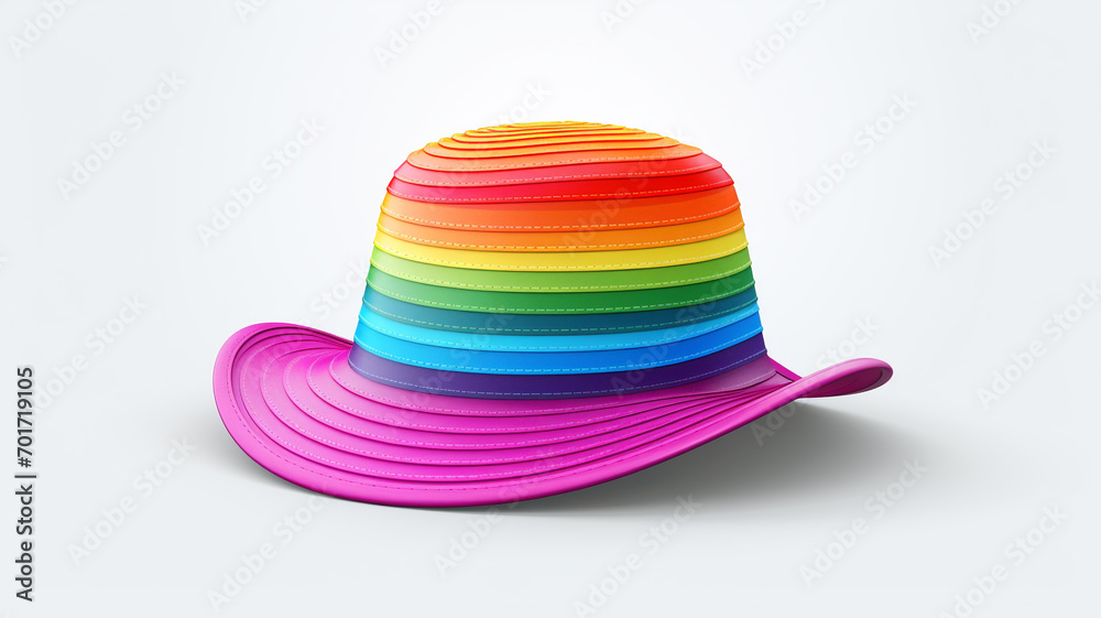 beautiful rainbow hat on white background beautiful rainbow hat on white background
