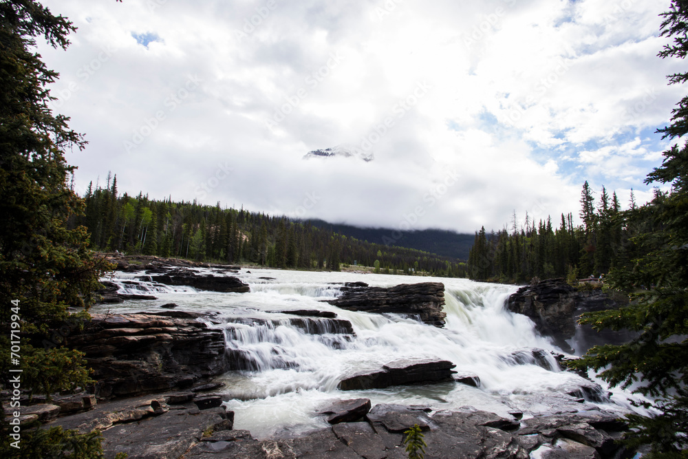 Summer in Athabasca Falls, Jasper National Park, Canada Summer in Athabasca Falls, Jasper National Park, Canada