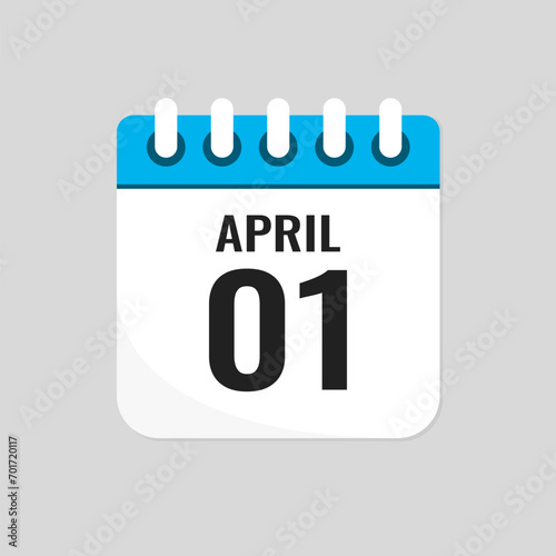 Icon page calendar day - 1 April