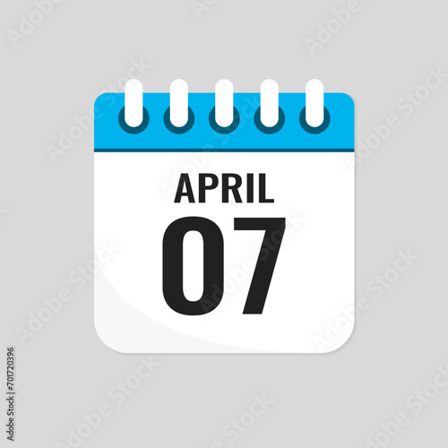 Icon page calendar day - 7 April