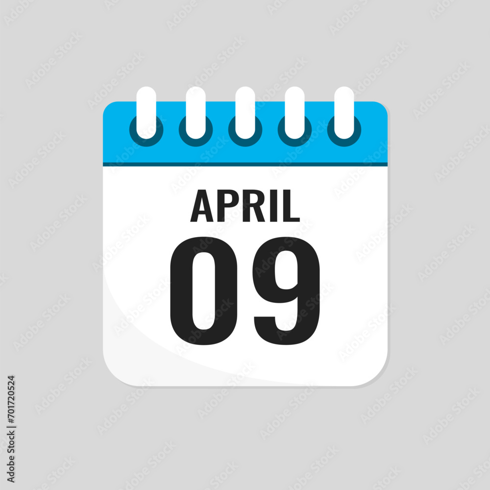 Icon page calendar day - 9 April Icon page calendar day - 9 April
