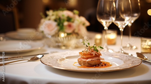 Exquisite main course meal at a luxury restaurant, wedding food catering and English cuisine