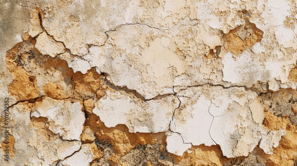 Naklejka premium Close up of a wall with peeling paint. Perfect for adding texture and depth to design projects