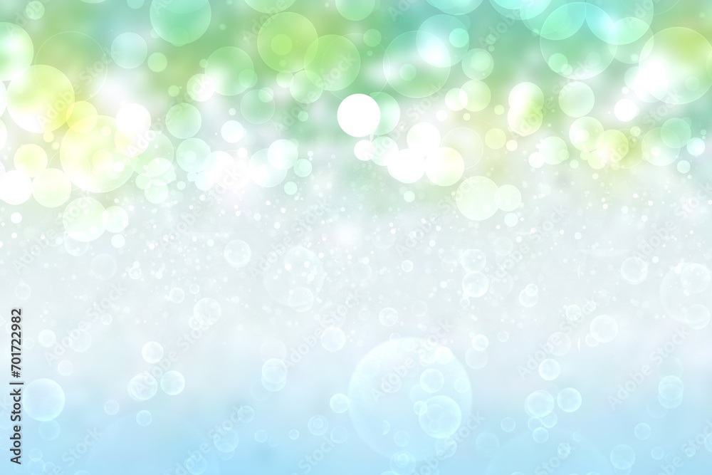 Abstract gradient light blue turquoise yellow green shiny blurred background texture with circular bokeh lights. Beautiful fresh backdrop. Space for design. Abstract gradient light blue turquoise yellow green shiny blurred background texture with circular bokeh lights. Beautiful fresh backdrop. Space for design.