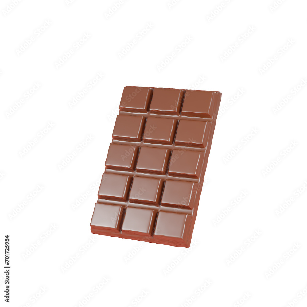 3D illustration of a chocolate bar isolated on transparent background 3D illustration of a chocolate bar isolated on transparent background