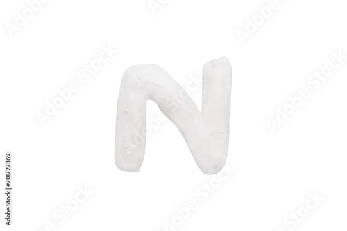 "N" Colour plasticine uppercase letters isolated on cut out PNG. English It is a universal language used all over the world. Children's alphabet for education and development of English. 