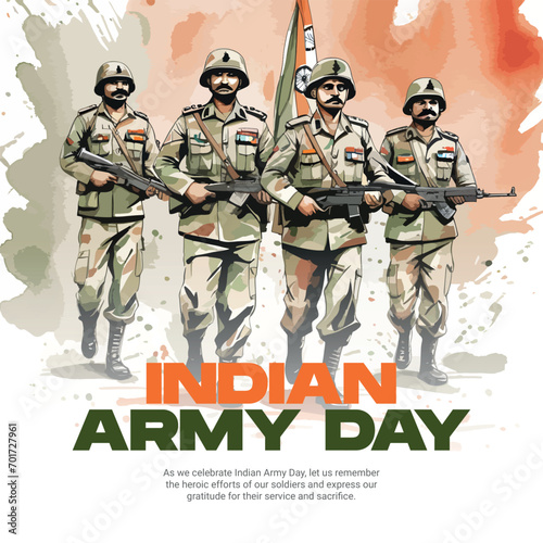 Indian Army Day Celebration Social media post template banner  Indian  Army  Military  Sainik