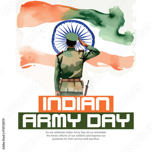 Indian Army Day Celebration Social media post template banner, Indian, Army, Military, Sainik photo