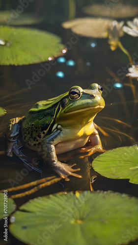 American bullfrog  in the pool © pla2u