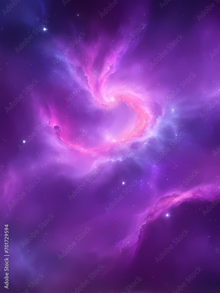 Obraz premium An abstract background featuring vibrant hues of deep purples, blues, and pinks, resembling a cosmic nebula. 