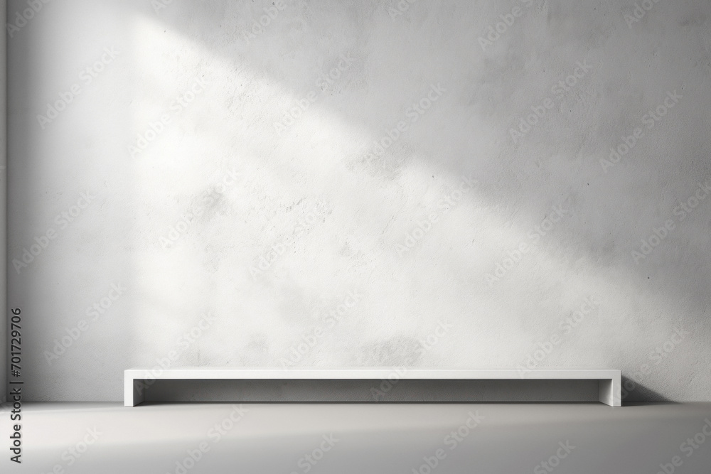 Minimalist design podium with shadow on concrete wall Minimalist design podium with shadow on concrete wall