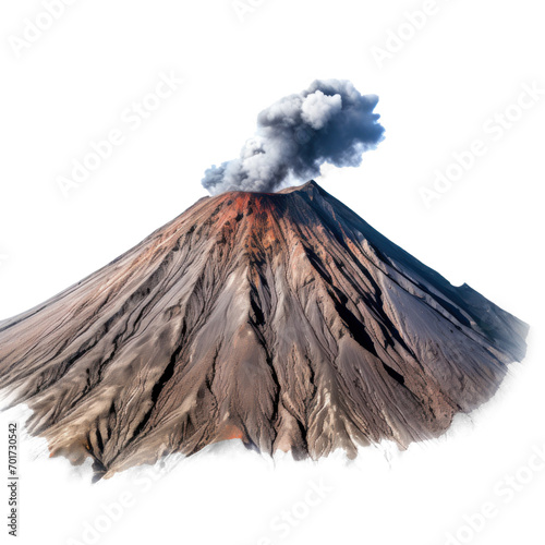 volcano with clouds on isolate transparency background, PNG