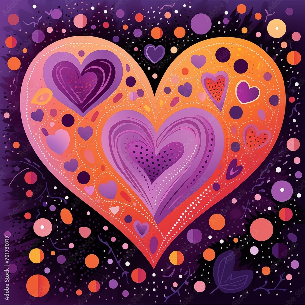 Valentine's Day card with hearts Valentine's Day card with hearts