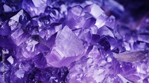 A close-up shot of a purple amethyst texture that is reflected in the light. © Shabnam