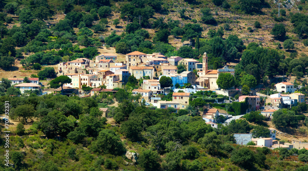 The Beautiful Village of Lavatoggio on Corsica, France
