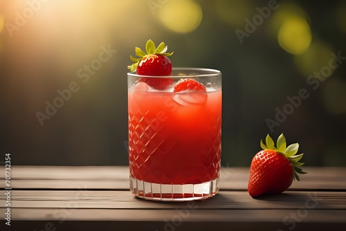 strawberry cocktail on a table