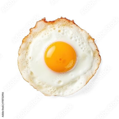 Isolated Fried Egg Top View on transparent Background - Healthy Breakfast on isolate transparency background, PNG