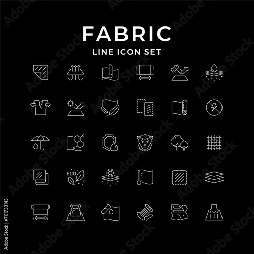 Set line icons of fabric