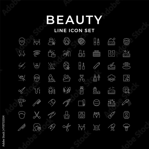 Set line icons of beauty