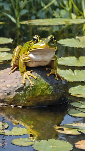 American bullfrog  in the pool © pla2u