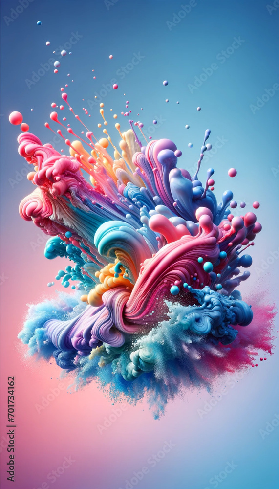 Obraz premium Vibrant Liquid Art Explosion