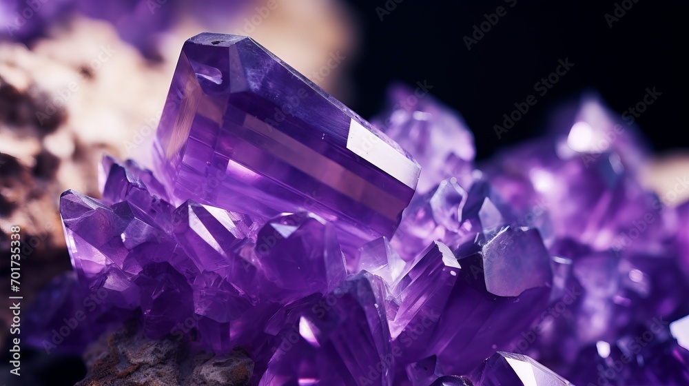 A close up of a purple amethyst A close up of a purple amethyst