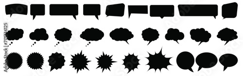 Speech bubbles icon set. Cloud, Talk or chat message balloon and communication elements collection. photo