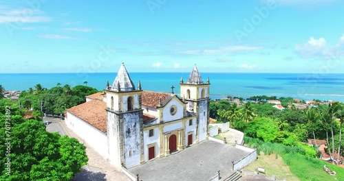 Centro Histórico de Olinda - lto da sé - Pernambuco visto de cima com drone 4k photo