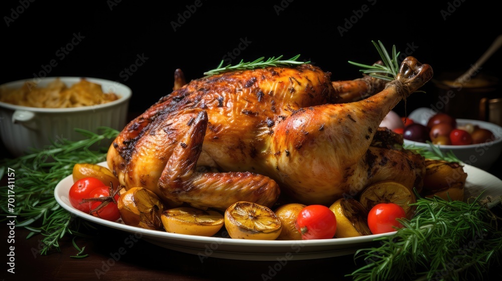 Roasted chicken. Chicken grill. food banner Roasted chicken. Chicken grill. food banner